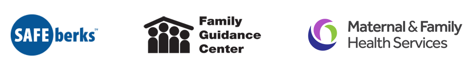 Safe Berks Logo, Family Guidance Center Logo, Maternal & Family Health Services logo