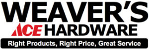 Weaver's Ace Hardware Logo. Right Products, Right Price, Great Service.