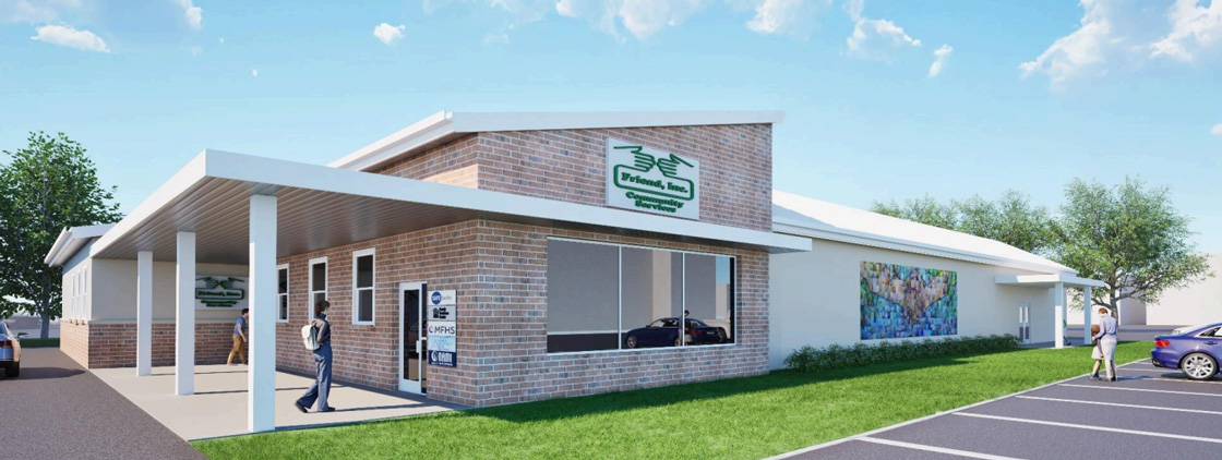 Mockup of new Friend, Inc. Community Services facility at 60 Bieber Alley, Kutztown, PA.